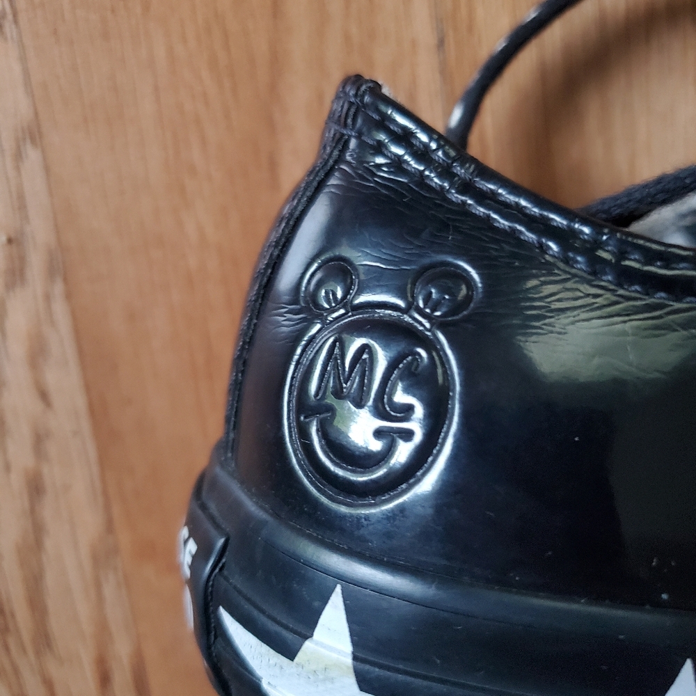 Converse Chuck Taylors X Miley Cyrus Black Star-Trim Patent Sneaker, Size 8.5 - Picture 4 of 8